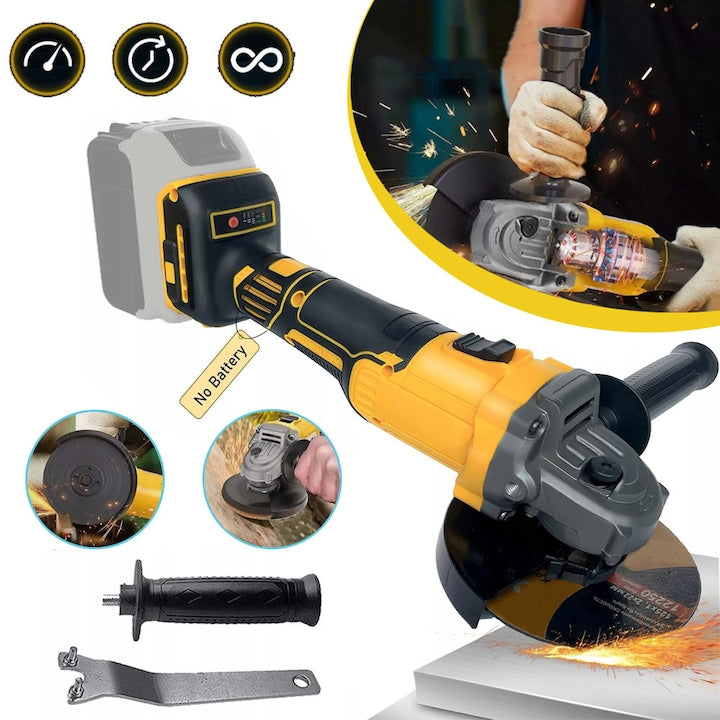 Cordless Angle Grinder for 18-21V Battery, 10000RPM Brushless Electric Angle Grinder, Dual Position Side Handle, Powerful Motor for Grinding, Polishing, Rust Removal