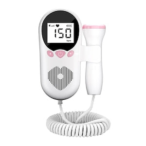 Monitor fetal  ZXJDN®  Doppler matern  pentru monitorizarea functiei vitale fetale intrauterine  detectarea pulsului/monitorizarea ritmului cardiac fetal  utilizare casnica  3.0 MHz  alb/roz