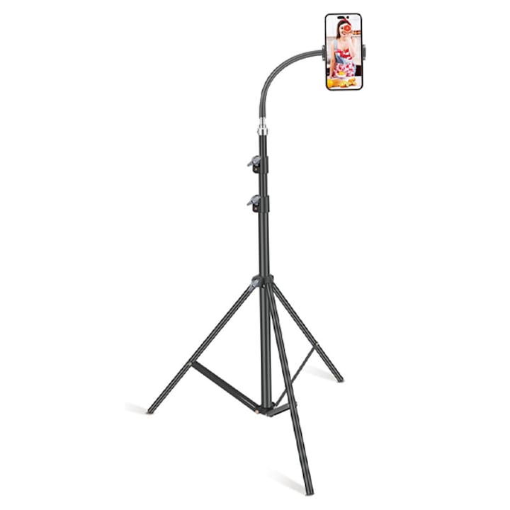 Trepied pentru telefon  Omelivon  inaltime ajustabila 2.3ft-7.2ft  suport telefon universal  flexibil  27.5-82.6 inch