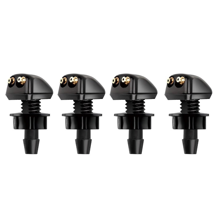 Set 4 duze spalator parbriz  PsAyl  ABS si metal  ajustabile  negru