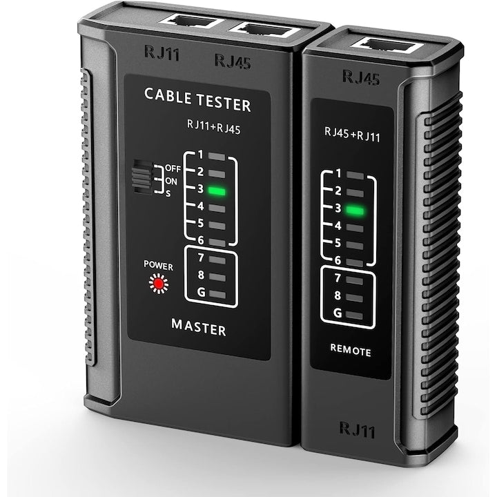 RJ11 RJ12 RJ45 Network Cable Tester - Black