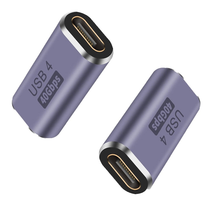 Set 2 adaptoare  viteza de transfer de date de 40 gbps  USB catre Type C  compact si portabil  Violet