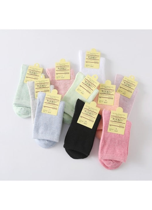 OEM - Set de 10 perechi sosete dama din bumbac  midsole，multicolor  marime 36-42 EU  elastice si respirabile