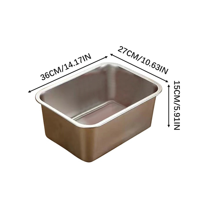 Litiera din inox pentru pisici  maro  extra mare  pentru pisici mici si iepuri