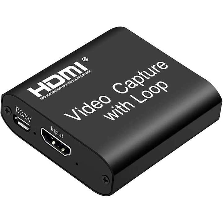 Placa de captura audio video 4K  Rqiurpn  pentru transmisie video  streaming live  1080P  USB 3.0  plug and play  Negru