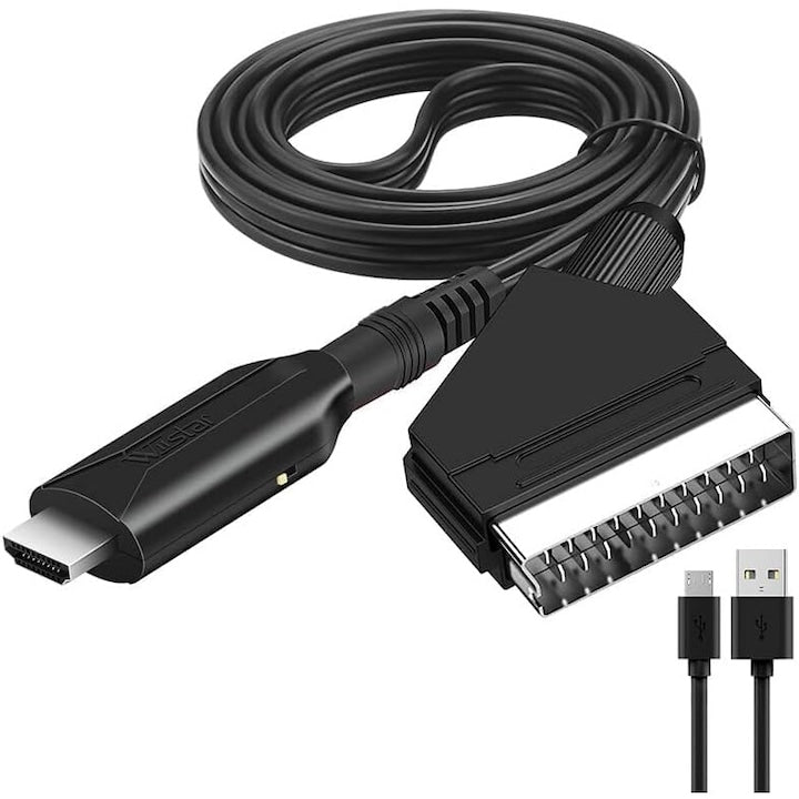 SCART to HDMI Converter 720P 1080P black 5.5x5x1.9cm 5.7x2.3x1.3cm