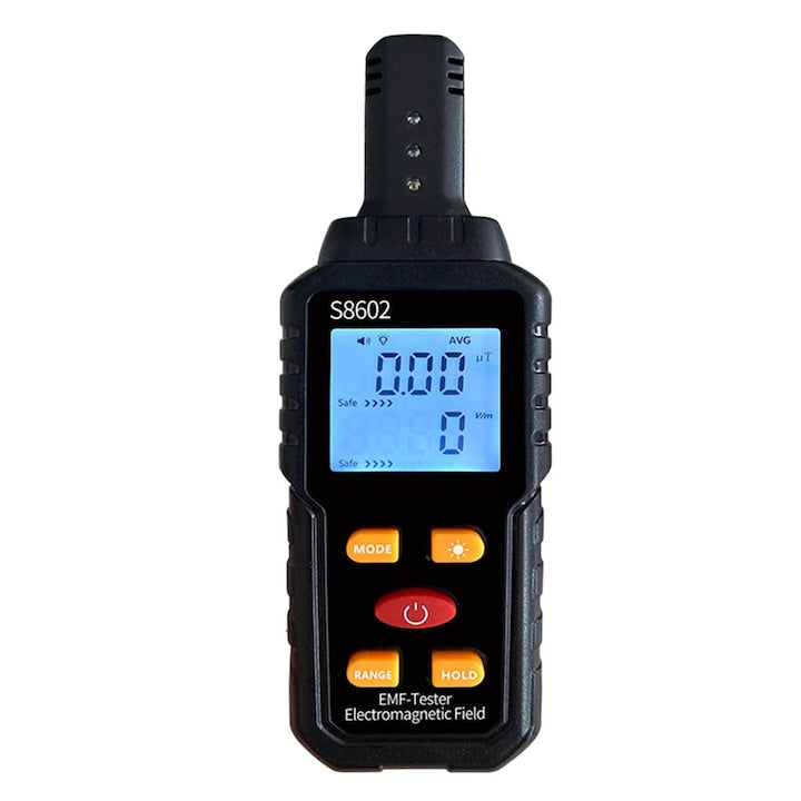 Detector de radiatii multinucleare Contor Geiger Detector de radiatii Dozimetru de radiatii cu afisaj LCD Contor portabil portabil de mana  reincarcabil pentru monitorizare a radiatiilor  alarma inteligenta  10x15x22cm  WALALLA