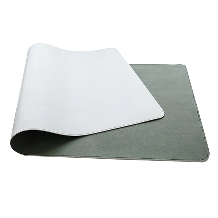 YANYXR Waterproof Desk Pad, Double-Sided, Anti-Slip, Ink Green Light Grey, 90x45cm