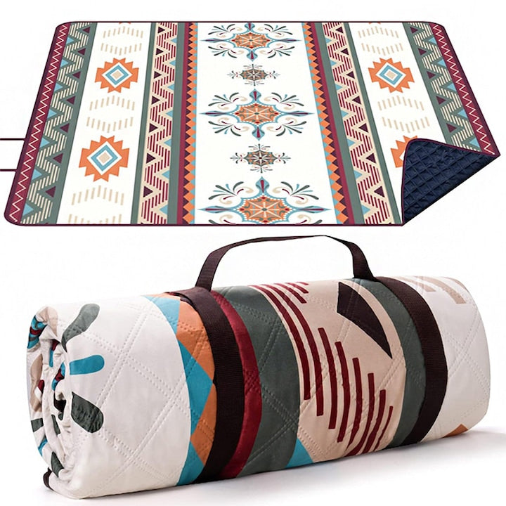 Saltea picnic impermeabila  YISYNIM  200x200cm  rezistenta la apa  cu manere de transport  pentru camping si plaja