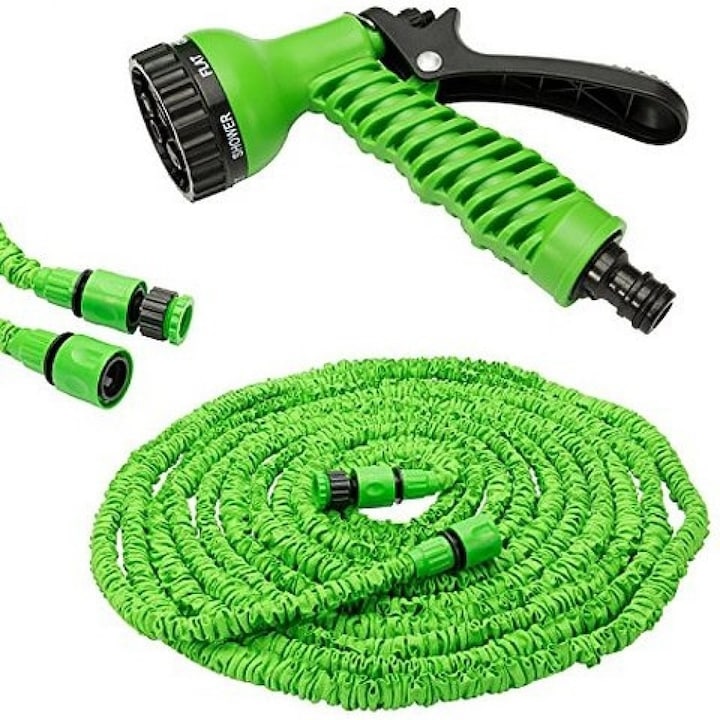 Furtun de gradina  Extensibil  60 m  Verde