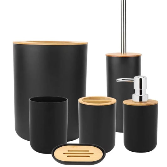 Set Accesorii Baie Premium din Bambus
