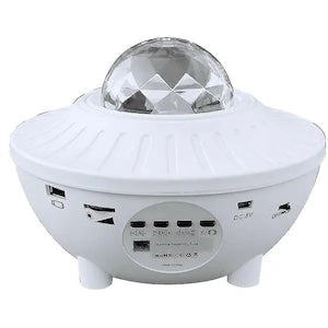 VITERRA.4-25CJ-K0232-260806-661Fy LED Star Projector, Bluetooth with speaker, 21 color modes, remote control, timer, sound activation, USB DC5V, white, 13.5x13.5x10 cm