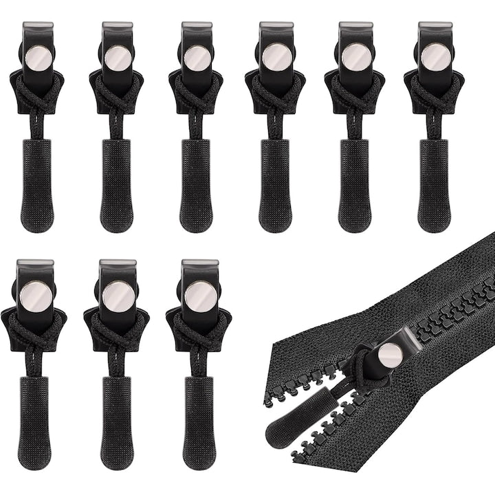 Zipper Repair Kit, 9 pcs Universal Zipper Replacement Instant Repair Zipper Slider Heads, includes 3 Different Sizes