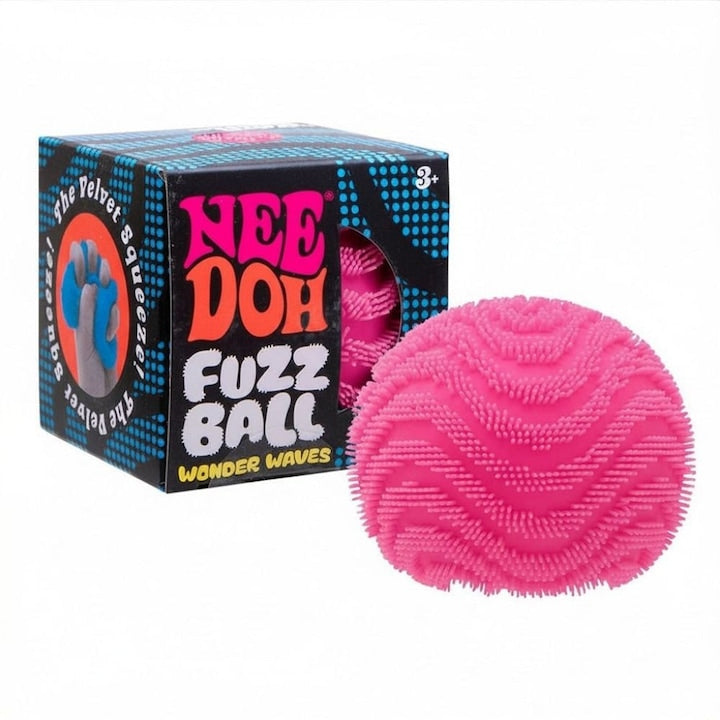 Jucarie antistres Fuzz Ball NeeDoh  6 3 cm ROZ