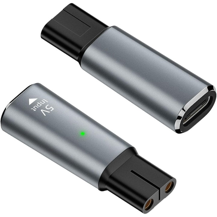 Adaptor de incarcare pentru aparatul de barbierit  PsAyl  Type-C  5V/1.5A  compatibil cu Philips OneBlade  design compact  1 buc