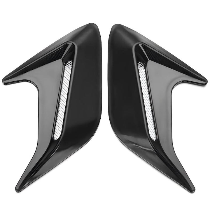 Set 2 Ornament Auto ，Omelivon® ，Ventilator de ventilatie universal pentru capota auto DIY，pentru Aripa  Usi  Capota  Culoare Negru