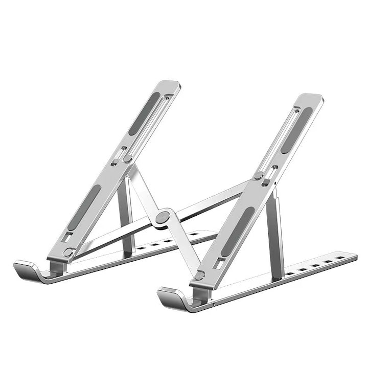 Foldable Laptop Stand, 6-Level Adjustable, Aluminum, Silver, 8x12cm