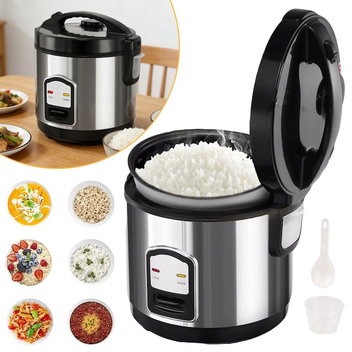 Multifunctional Rice Cooker Perfect For White/Brown Rice, Porridge And Soup, Keep Warm Function, Premium Inner Pot, Spatula And Measuring Cup, Perfect Rice Every Time