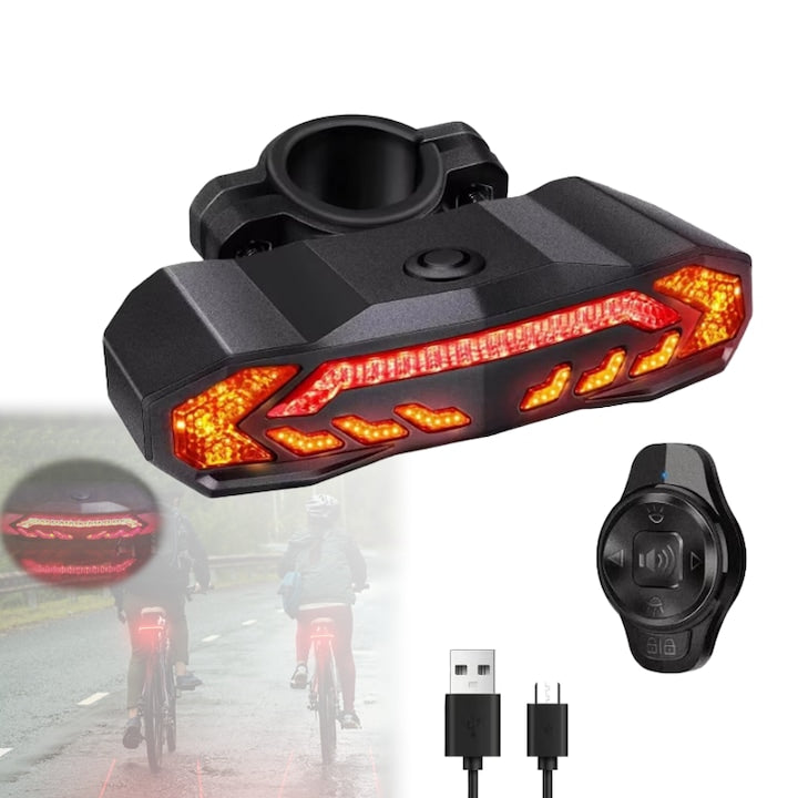 Stop bicicleta spate cu alarma antifurt si telecomanda wireless  senzor vibratii si frana