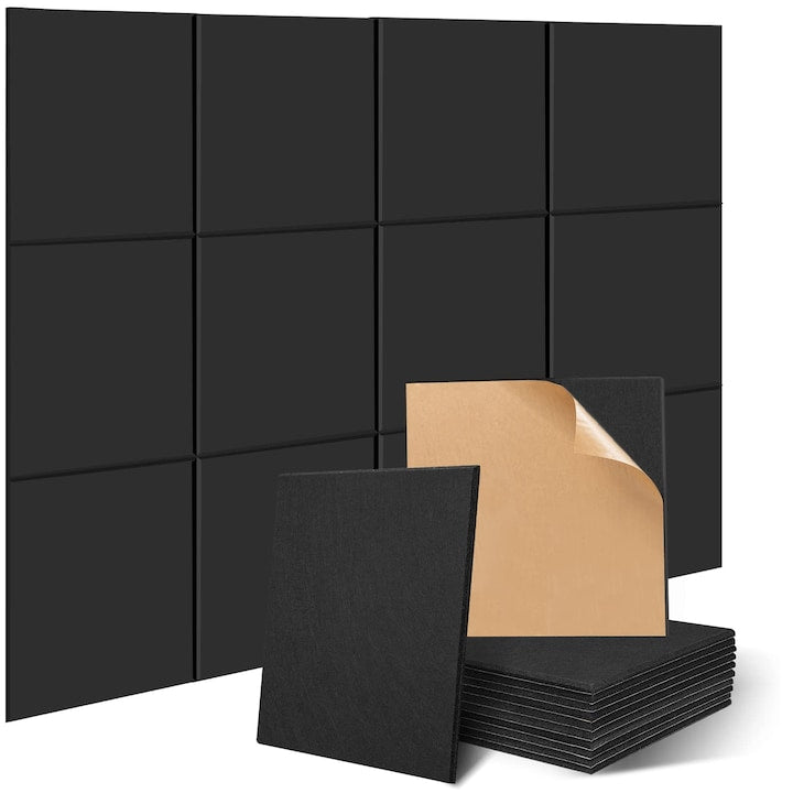 Set panouri izolatie acustica  WALALLA  poliester  adezive  30x30x1cm  negru