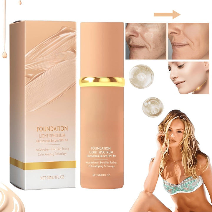 Fond De Ten 4 in 1 Lichid Nude  SPF 50+  Anticearcan  Acoperire Medie Hidratanta  Waterproof  Machiaj Rezistent  Control Sebum  Corector Imperfectiuni  Hidratare Intensa  Finish Natural  Adaptabil Culorii Tenului  Pentru Toate Tipurile De Ten