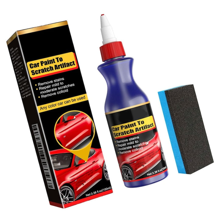 Kit profesional pentru indepartarea zgarieturilor auto - Set cu agent de poliant si burete.Indeparteaza rapid zgarieturile de pe vopsea  faruri si caroserie.Formula avansata pentru stralucire profunda si protectie de lunga durata