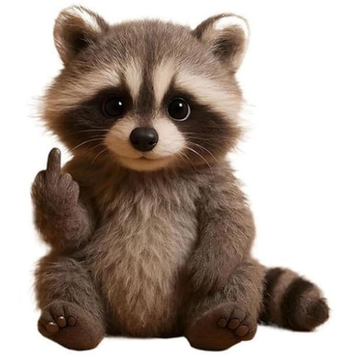 Plush toy Raccoon 18cm realistic design ultra-soft texture