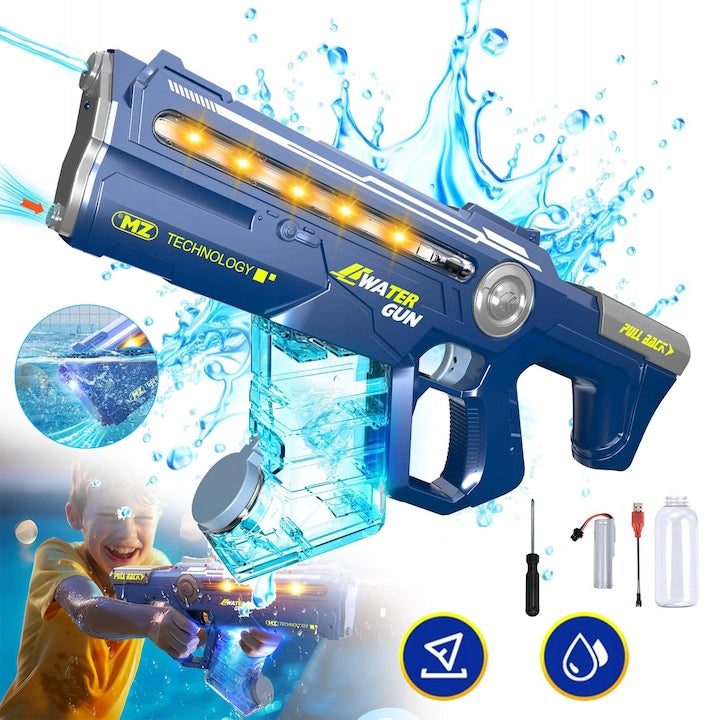 Pistol Cu Apa Electric Pentru Copii Cu Aspiratie Automata A Apei  Jucarii Puternice Cu Pistol Cu Apa Automat Cu Lumina Led  Cu Raza Lunga De Actiune  Cadou Pentru Petrecere La Piscina
