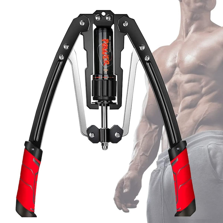 Aparat Biceps de Exercitiu pentru Brate  Piduules  Rezistenta Ajustabila 10-200kg  Design Micro Rebound  Maner Anti-Alunecare  Depozitare Portabila  Material TPR/ABS/Otel Carbon  Rosu/Negru