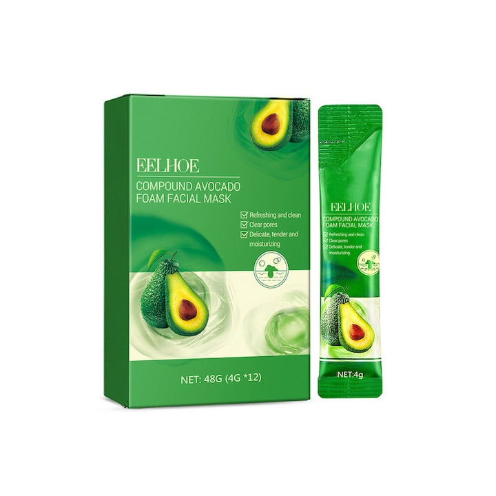 Masca spuma pentru fata Eelhoe avocado 4g set 12 bucati  curatare profunda  luminozitate  hidratare