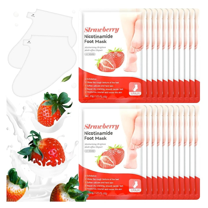 Sosete cu Masca Exfolianta pentru Picioare  SINBINTA  5 Perechi  Elimina pielea moarta si hidrateaza  Ingredientele Naturale pentru Ingrijire Profunda a Picioarelor  Capsuni