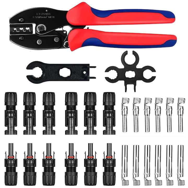 Set cleste pentru sertizare solara MC4  pentru 2 5/4 0/6 0 mm² cablu fotovoltaic panou solar  Amtok  Multicolor