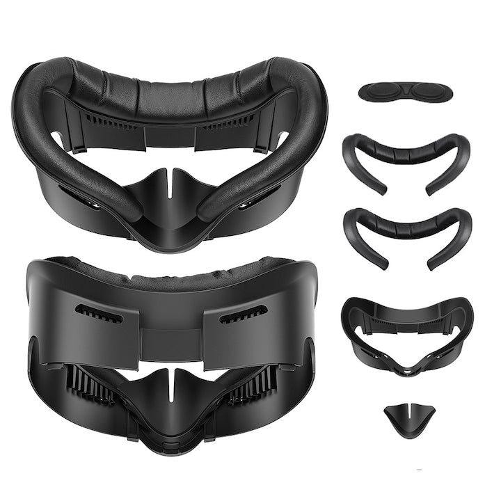 Masca Faciala pentru Meta Quest 3  Fantasy  5 piese  V3  amortizare a fetei  rezistenta la transpiratie  respirabila  imbunatateste experienta de joc  Include suport facial  2 huse din piele  pad nas  capac lentile  Negru