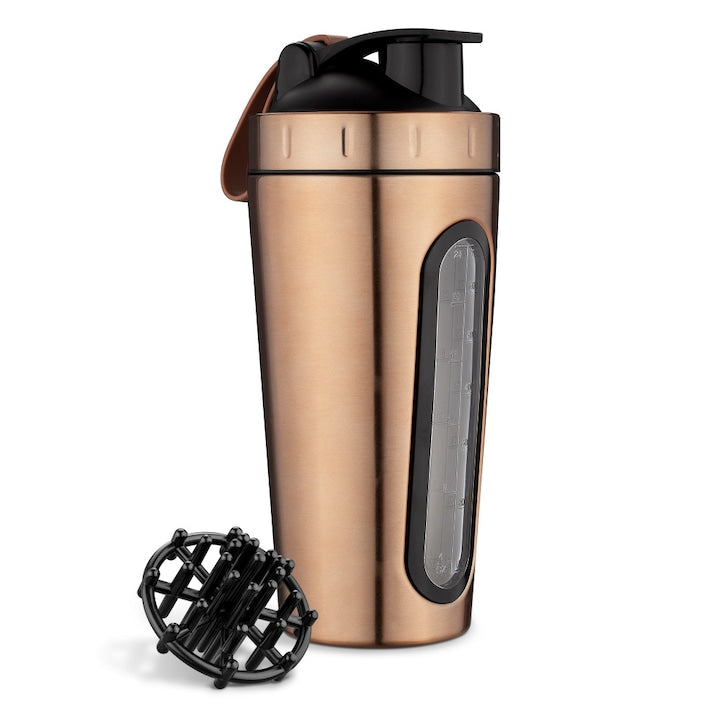 Shaker pentru proteine din otel inoxidabil Navaris  750 ml  Gold  52703.2.27