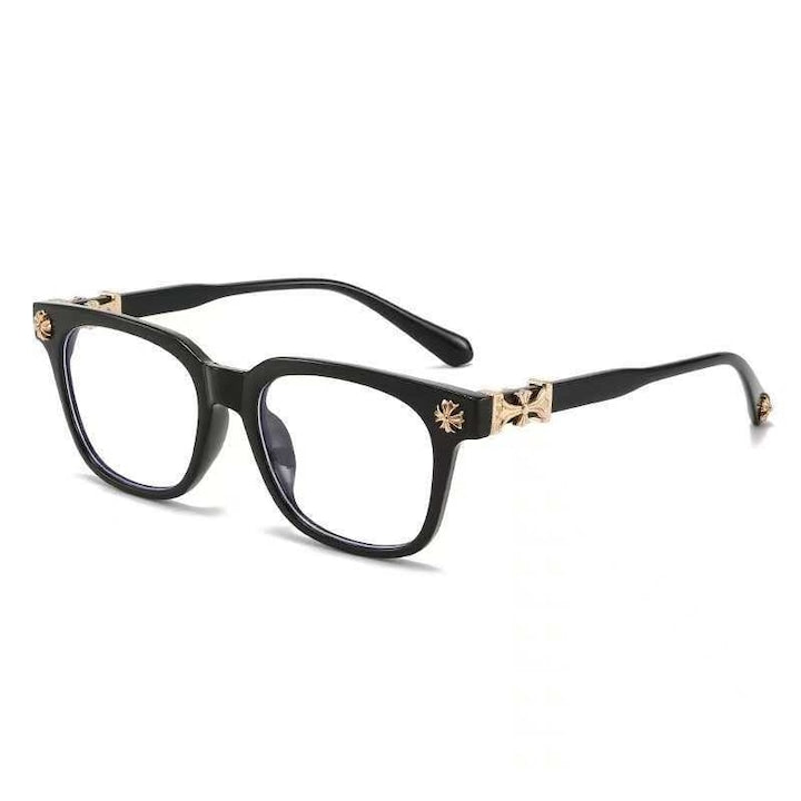 OEM - Unisex sunglasses, resin frames, clear lenses, black and gold design, lightweight, comfortable. 12 interest-free installments.