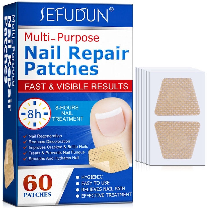 Set 60 de plasturi pentru tratamentul unghiilor ASKSA®  pentru netezire si reducerea decolorarii  antifungici  anti-infectie  ingrijirea unghiilor incarnate  Bej