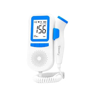 Monitor fetal Doppler pentru gravide  FAVEEZA®  monitorizare functii vitale fat intrauterin  detectare puls  USB  Alb/Albastru