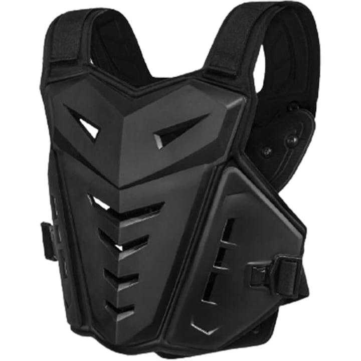 Motorcycle Body Protection Vest Full Set, Breathable, Adjustable, Black