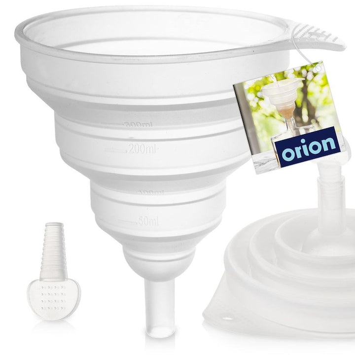 Palnie Pliabila  Orion  Kemp  12x17 cm  Fabricat Din Silicon  Rezistent La Temperaturi Ridicate Pana La 100°C  Alb  Are Marcaj De Masurare De La 50 ml La 300 ml  Potrivit Pentru Spalare In Masina De Spalat Vase (Fara Dop)