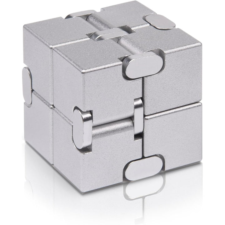 Fidget Spinner Premium Metallic Cubic stress toy, 110 grams, used to relieve stress and anxiety, Silver
