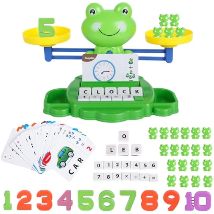 Jucarie educativa „Broasca”  introducere in matematica  joc de numarare  potrivita copiilor de la 3 la 9 ani