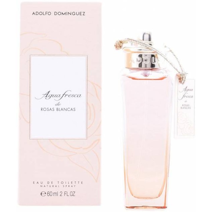 Adolfo Dominguez Agua Fresca De Rosas Blancas Eau de Toilette Spray for Women, 60 ml