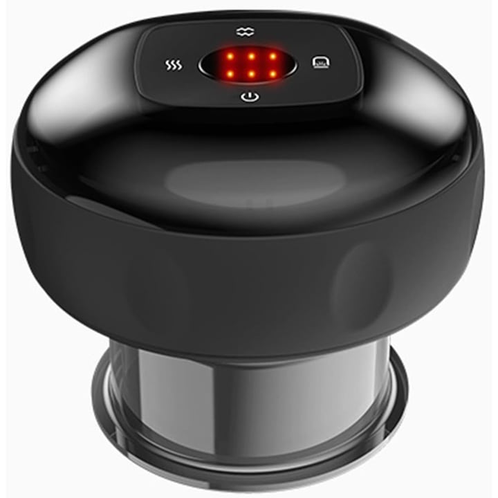 Aparat electric pentru masaj  Latauar  reincarcabil prin USB  12 niveluri de incalzire  lumina rosie  tip ventuza  12 niveluri de presiune  masaj anticelulitic  detoxifiere  baterie de 1800 mAh  Negru