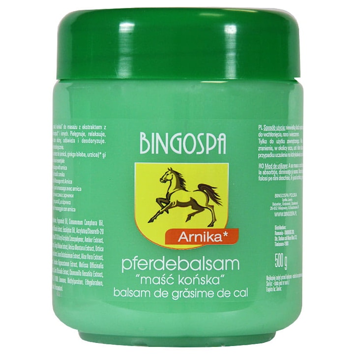 Crema puterea calului cu extract de arnica  BingoSpa  500 g