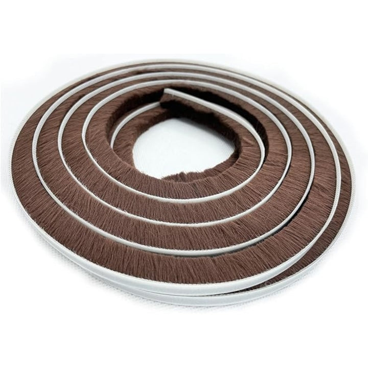 Garnitura perie ferestre  auto-adeziva  Polipropilena/Lana  9x9 mm/5 m  Maro