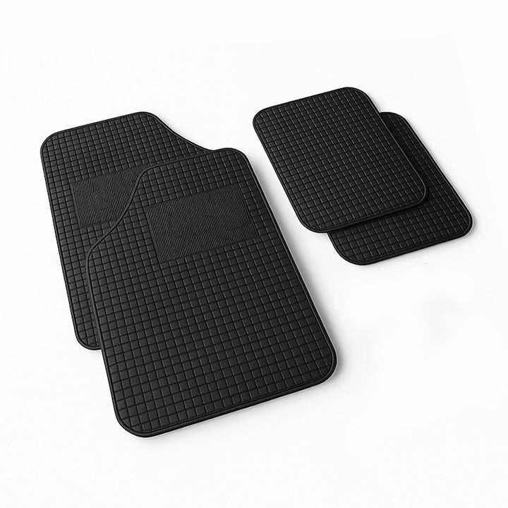 Set 4 Covorase Auto Kiwari Strong  Universale  PVC  Negru