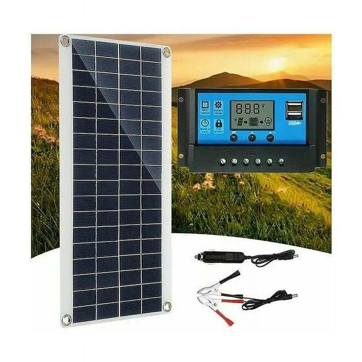 YANYXR 300W 12V Solar Panel with 60A Waterproof Controller Complete Kit