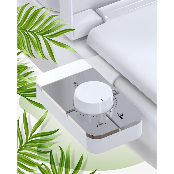 Bideu Pentru Toaleta cu Auto Curatare  Ultra-Slim  Control de Presiune  Unghi Reglabil  Pentru Igiena Personala  Adaptor Duza Dubla  Design Ultra-Subtire  Argintiu