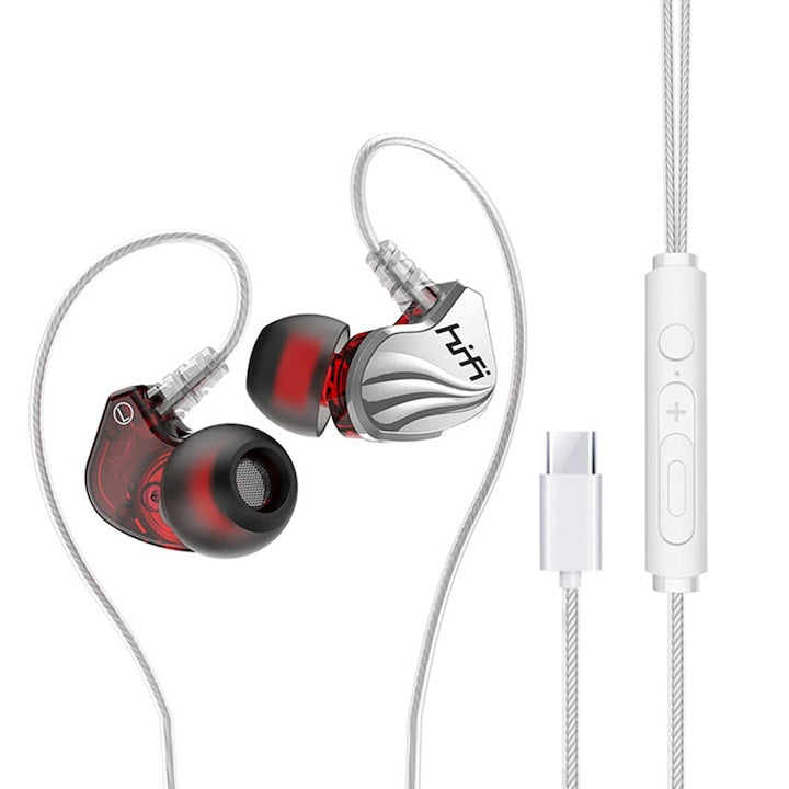 Casti cu fir  HIFI  USB C  Stereo  Pentru Samsung Galaxy S23 Ultra S22 A53/54/OnePlus 11  VIVO  Huawei  Alb