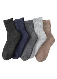 Omelivon - Socks Set 5 pairs cotton warm and comfortable size 38-44EU Multicolor